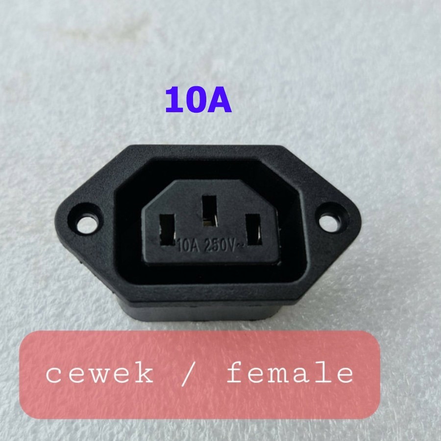 Jual Socket Kabel Power AC Female 3 Lubang Pin PSU Komputer PC CPU ...
