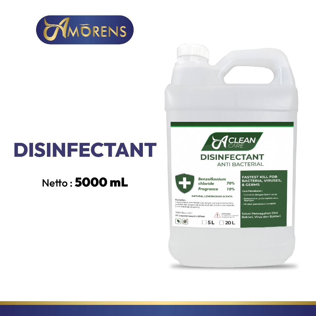 Jual AMORENS Disinfectant Antiseptik Cairan A Clean Care 5 Liter (Gojek ...