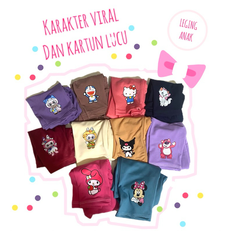 Legging Anak Motif Gambar Karakter Lucu Unik Kartun - foto 2