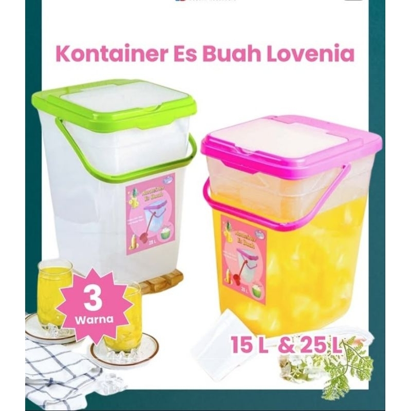 Jual kontainer es lovenia tempat es buah 25L toples | Shopee Indonesia