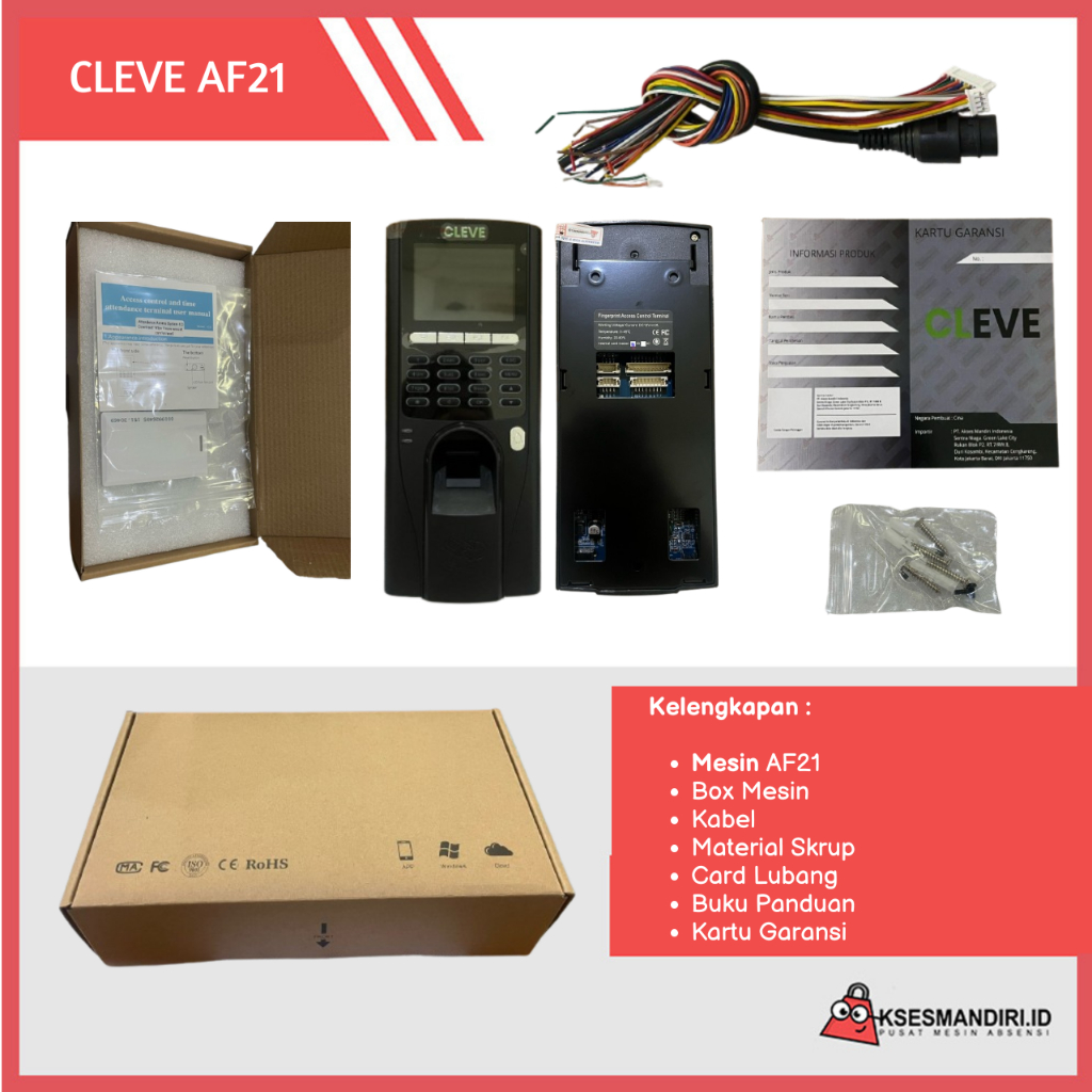 Jual Mesin Absensi Fingerprint dan Akses Door CLEVE AF21 | Shopee Indonesia
