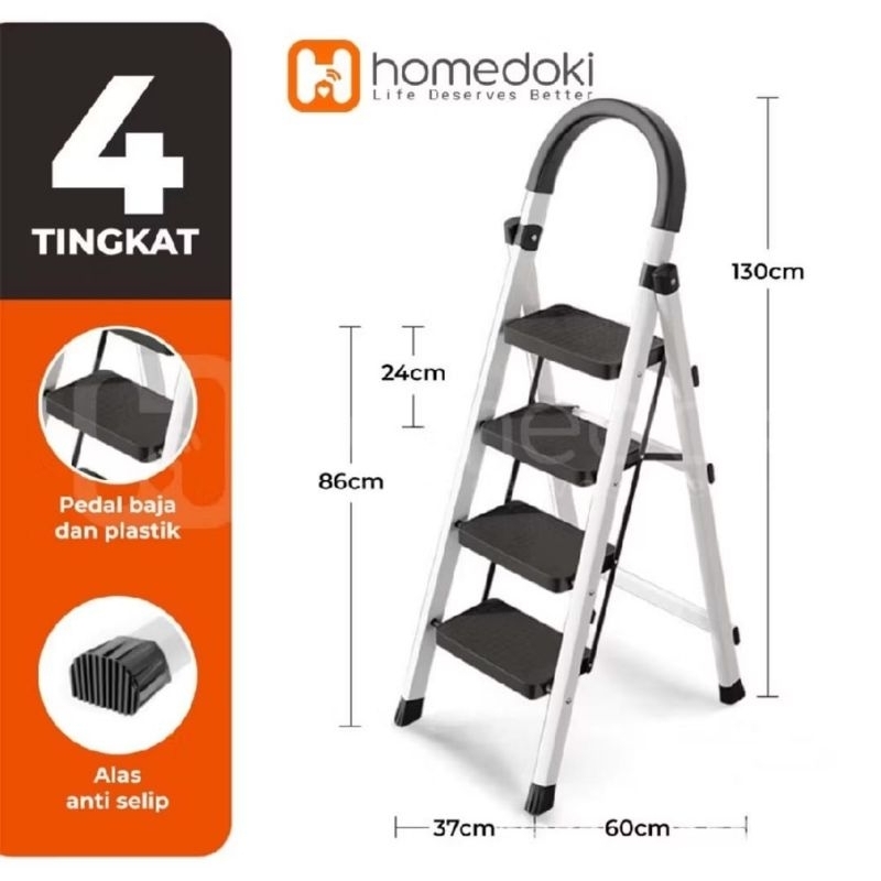 Jual Tangga Rumah Lipat Tangga Besi Lipat 3/4 Step Household Steel ...