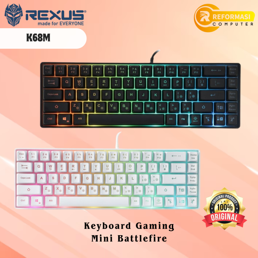 Jual REXUS Keyboard K68M Gaming Rexus Mini Battlefire K68M | Shopee ...