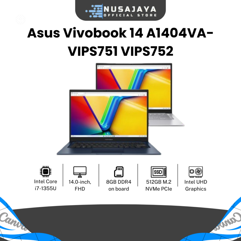 Jual Asus Vivobook 14 A1404VA VIPS751 VIPS752 Core i7 1355U 8GB 512GB ...