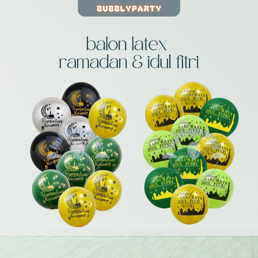 Balon Latex Ramadhan Kareem Idul Fitri Dekorasi Lebaran 12 Inch