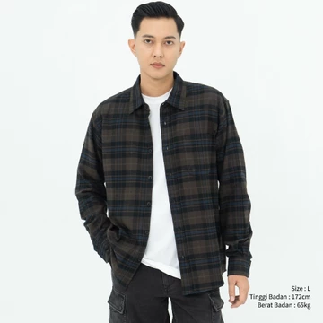 NUEFELT Kemeja Flanel Pria Lengan Panjang Hokkaido