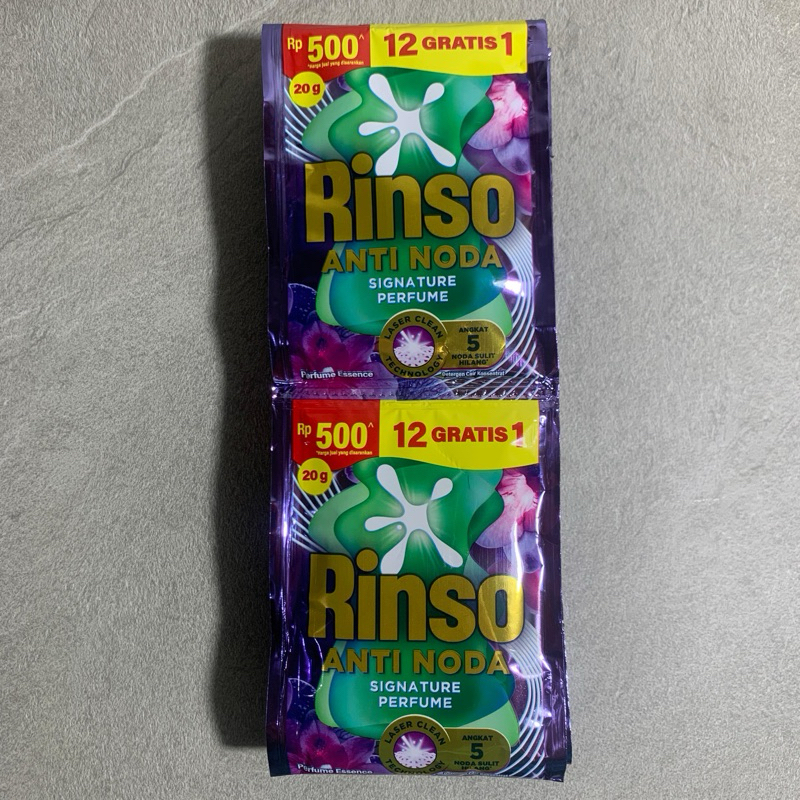 Jual [20 G] RINSO SIGNATURE PERFUME ANTI NODA (1 Renteng isi 12 Sachet ...