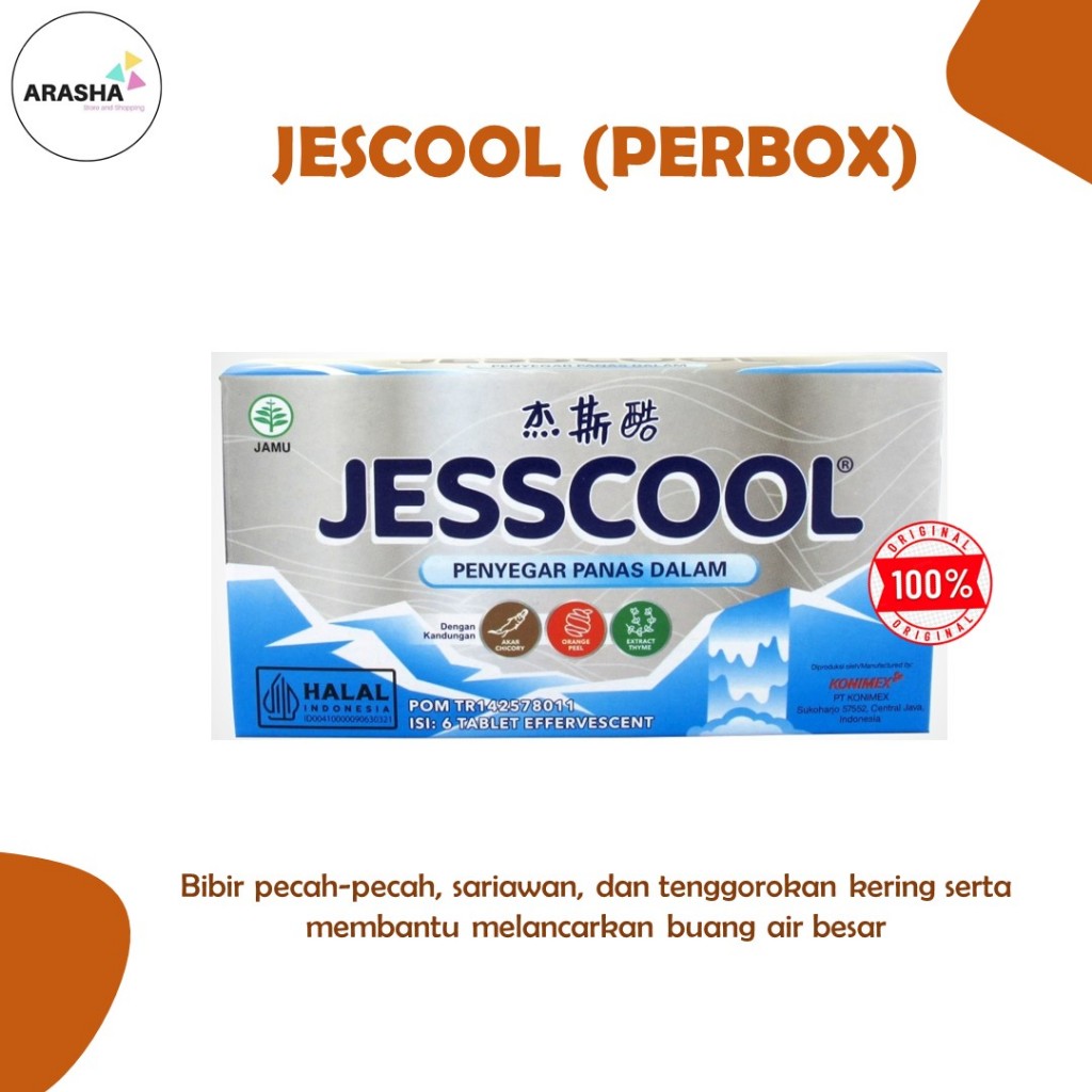 Jual JESSCOOL EFFERVESCENT 1 Box isi 6 Tablet Meredakan Panas Dalam ...