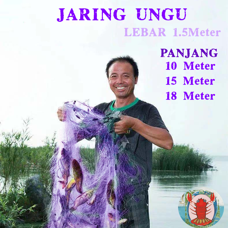 Jual JARING IKAN SIAP PAKE /JARING UNGU IMPORT 1.5METER X 15 METER 1 ...