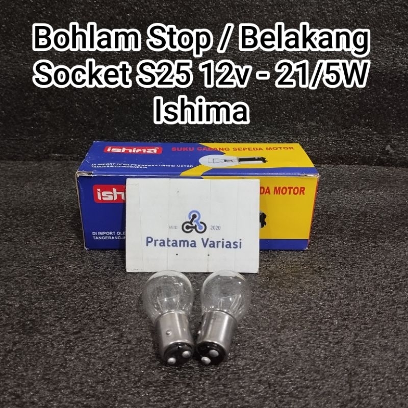 Jual [10 Pcs] Bohlam Stop / Balon Lampu Belakang Motor Socket S25 12V ...
