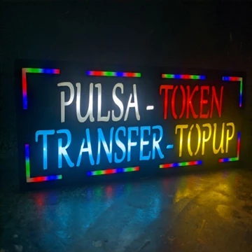 Lampu Pulsa Token Transfer Top Up Lampu Sign Lampu Led Iklan Papan Lampu RGB
