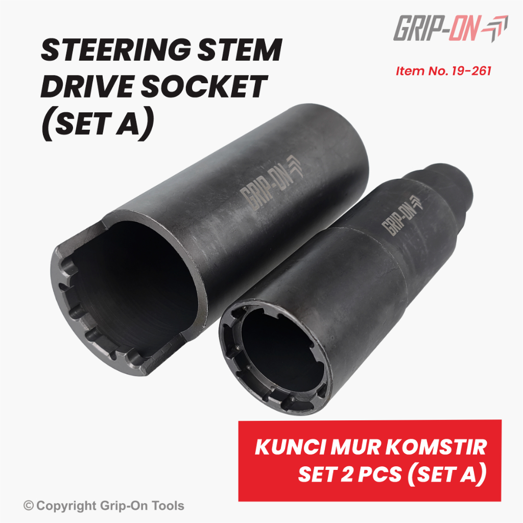 Jual Grip-On Steering Stem 2 Pcs Drive Socket (Set A) Kunci Mur Komstir ...