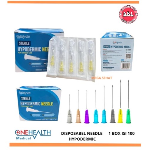 Jual Disposable Needle Onehealth 1 Box isi 100pc, uk 18G-30G | Shopee ...
