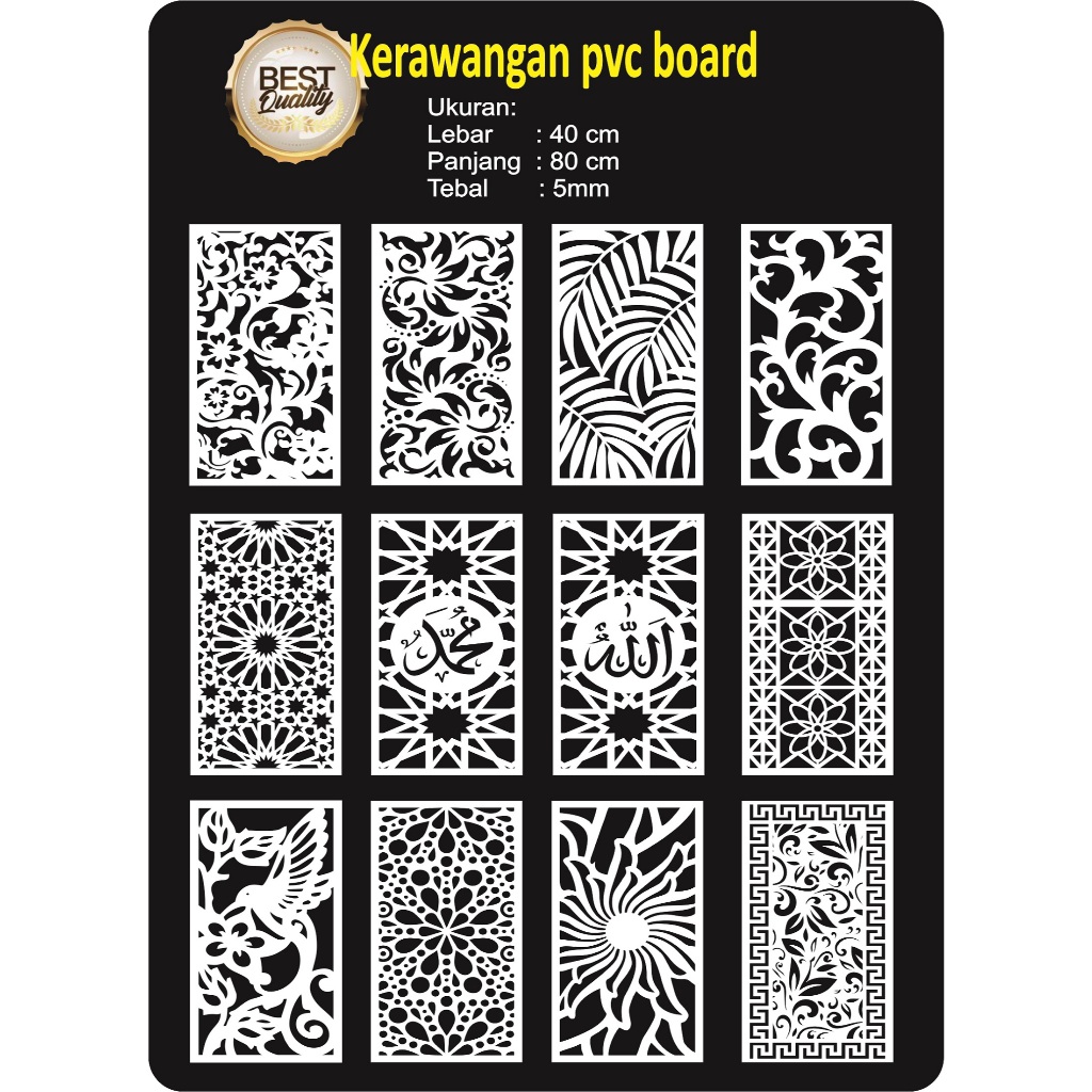 Jual KRAWANGAN PVC BOARD / ORNAMEN PVC FOAM BOARD TEBAL 5MM /PARTISI ...