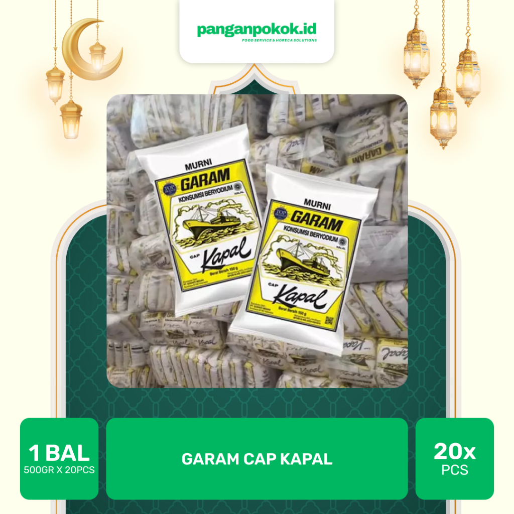 Jual Garam Dapur Cap Kapal - 500g (20pcs) | Shopee Indonesia