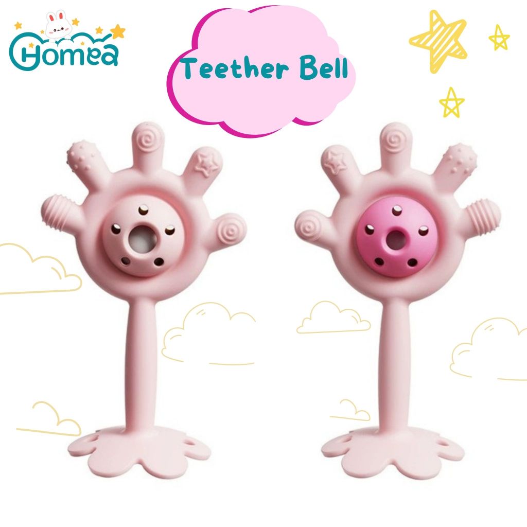Jual HOMEA Teether Bell Gigitan Rattle Bell Bayi Kerincingan Silicone ...