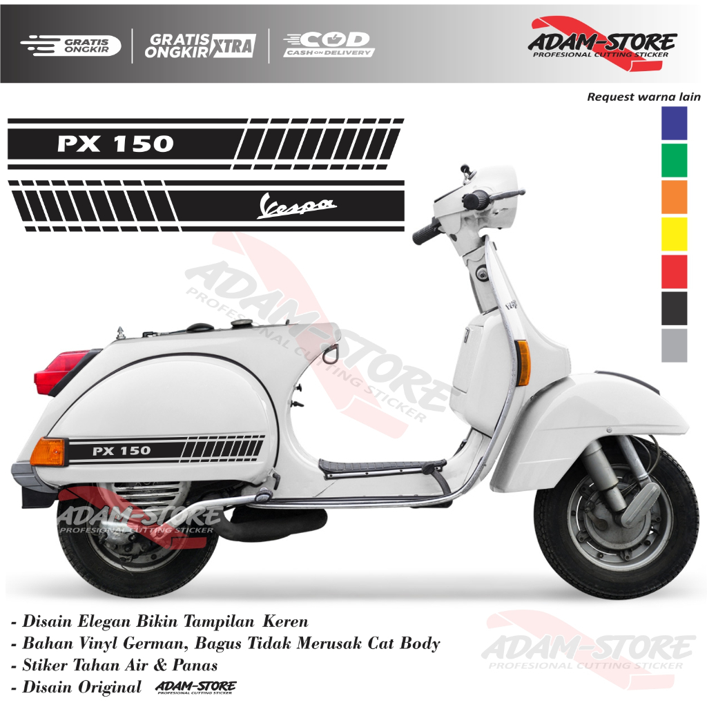 Jual VSA6 STICKER MOTOR VESPA PX / STIKER LIST VESPA PX / STRIPING ...