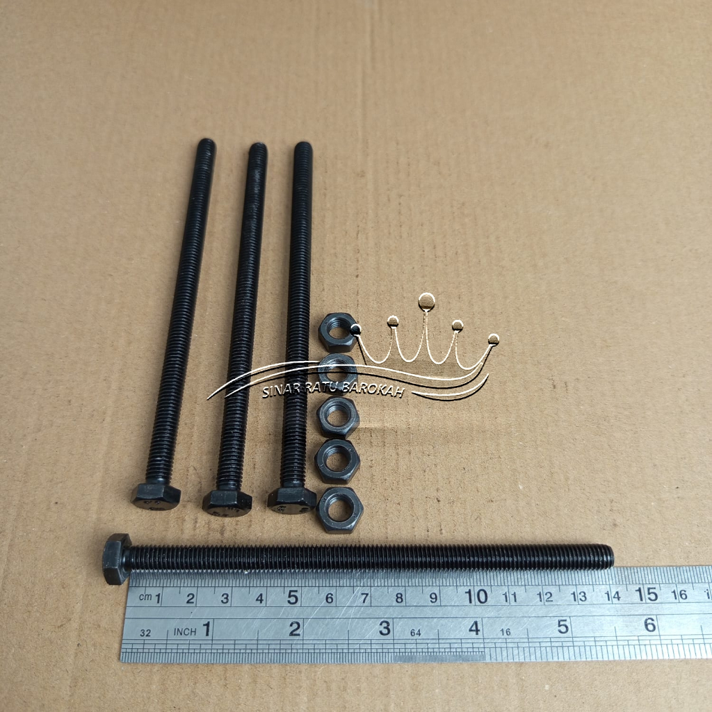 Jual BAUT BAJA M8 X 140 HTB GRADE 8.8 M8X140 FULL DRAT KUNCI 13 PANJANG ...