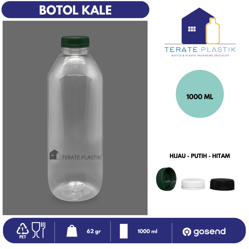 Jual Botol Kale 250ml, 500ml, & 1L | Lurus & Chubby | Plastik PET ...