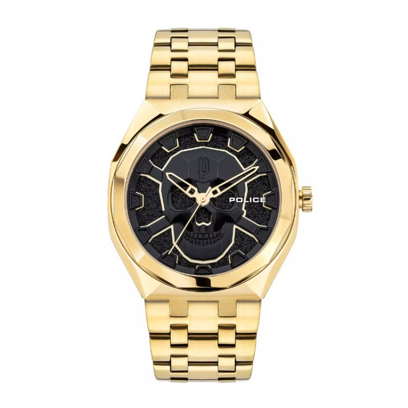 Jual Police PEWJG2110703 Gold Skeleton Skull Steel | Shopee Indonesia