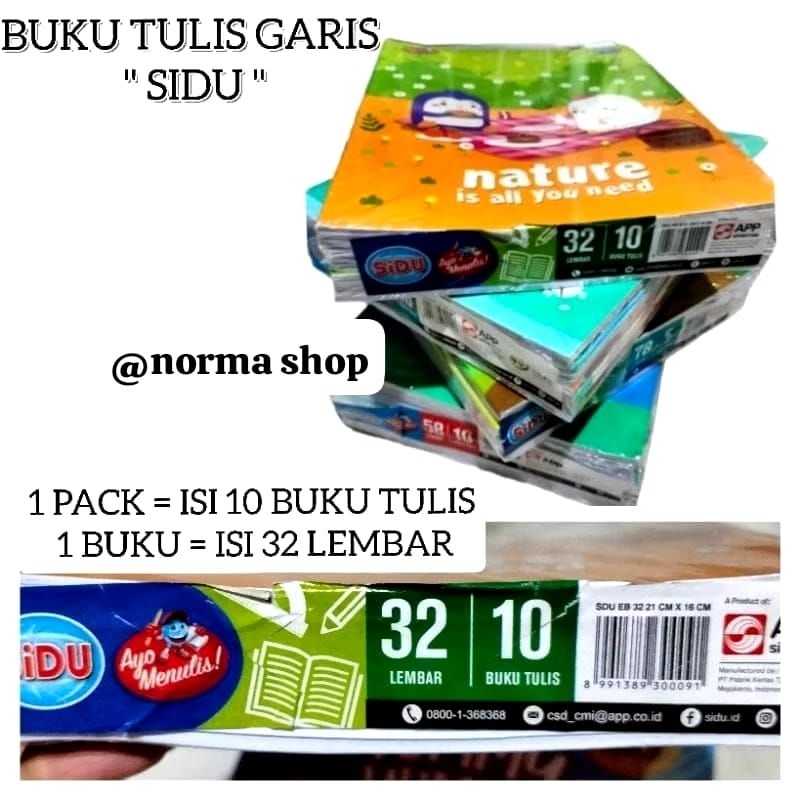 Jual BUKU TULIS GARIS ' SIDU ' 38 Lembar ( Harga 10 pcs Buku ) | Shopee