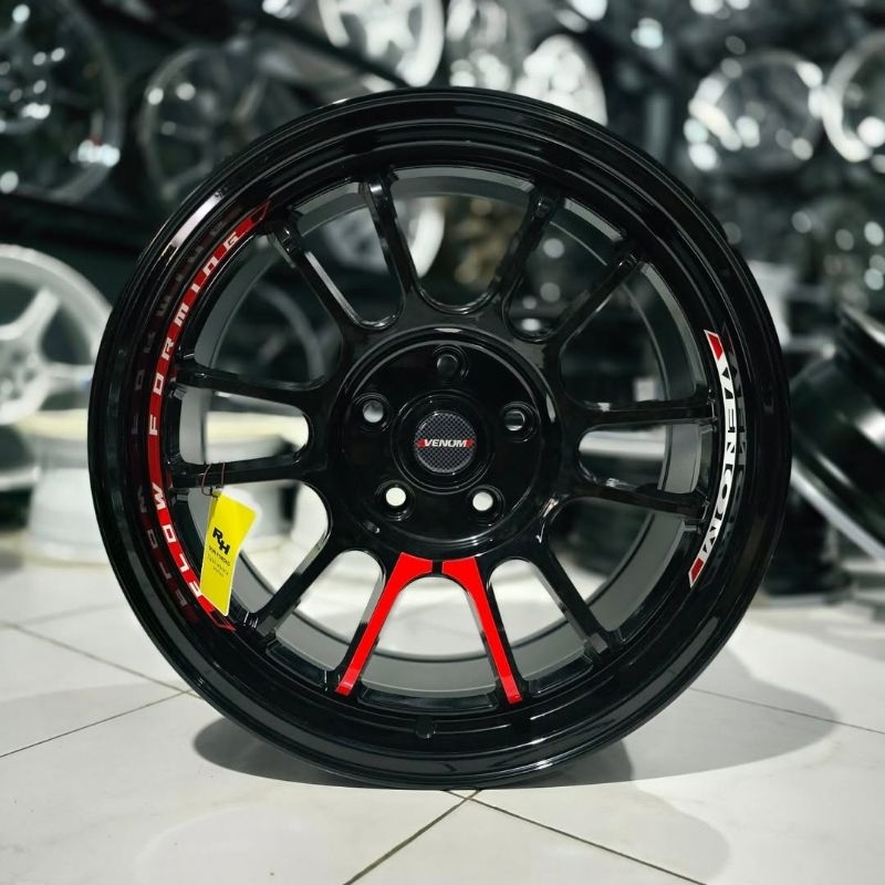 Jual velg mobil racing r17 VENOM FLOW FORMING LEBAR 8 PCD 5X114,3 velg ...