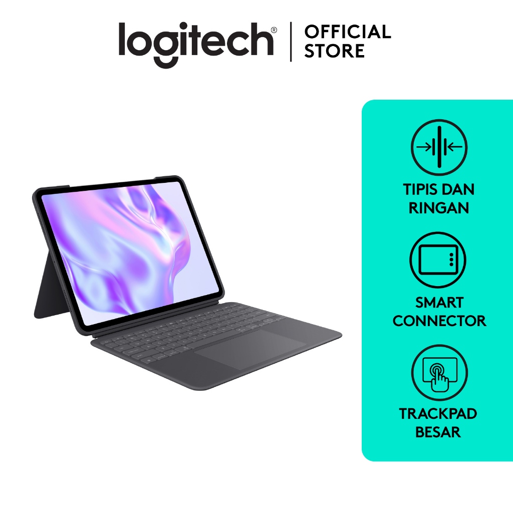 Logitech Combo Touch Keyboard untuk iPad Pro 11 inch (M4-2024)