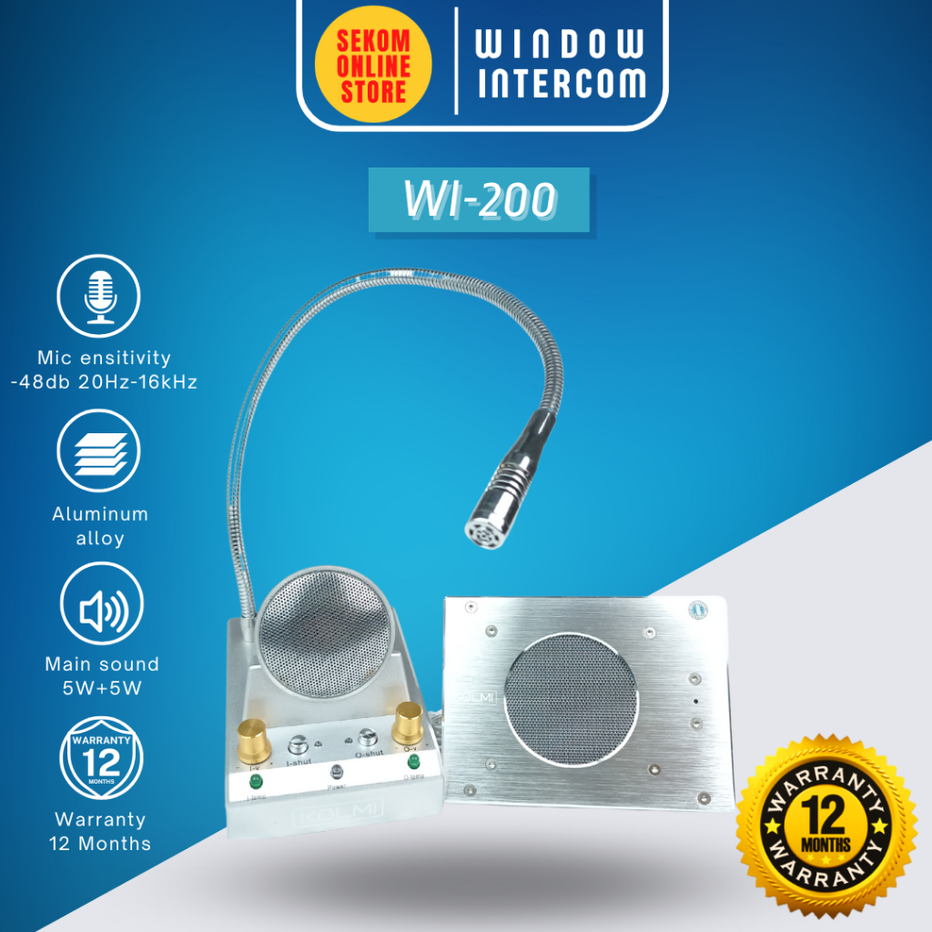 Jual KOLMI Dual Way Window Counter Intercom - Mic Loket Kasir 2 Arah WI ...
