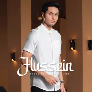 CUTOFF Hussein Dobby Bordir Collarless Shirt Kemeja Koko Pria Motif Lengan Pendek