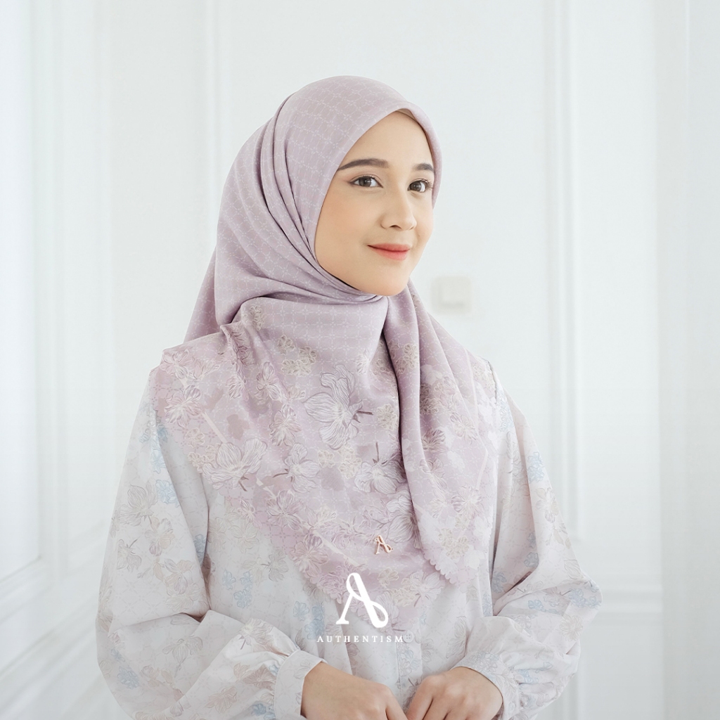 AUTHENTISM ID Safiyah Series Kerudung Segi Empat Motif Dastan Voal Lasercut Premium