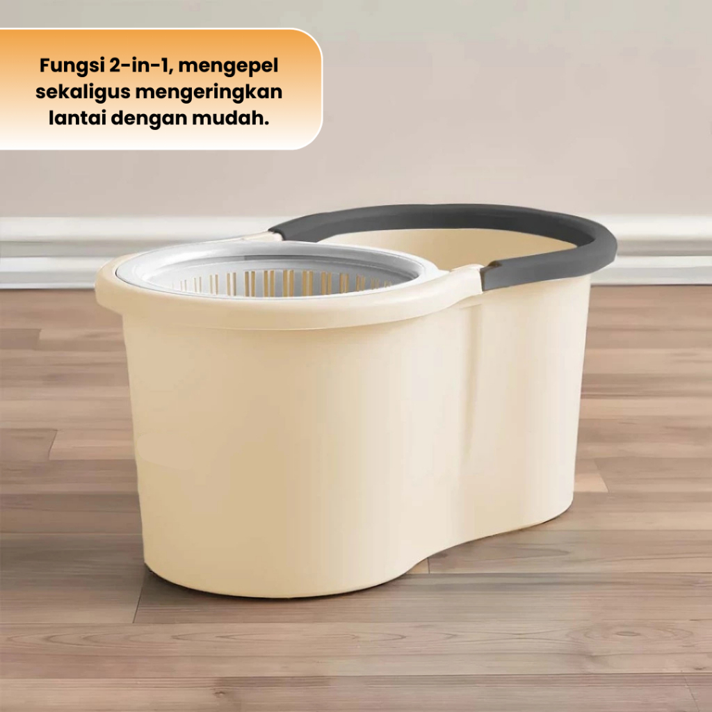Goodbaby - Alat Pel Lantai Mop Dengan Rol Praktis Kain Putar Spin Bucket Ultra - foto 5