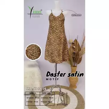 Yesy Fashion Piyama Midi Dress Tidur Wanita Sexy Satin Tanpa Lengan Cantik Korean Style DPS