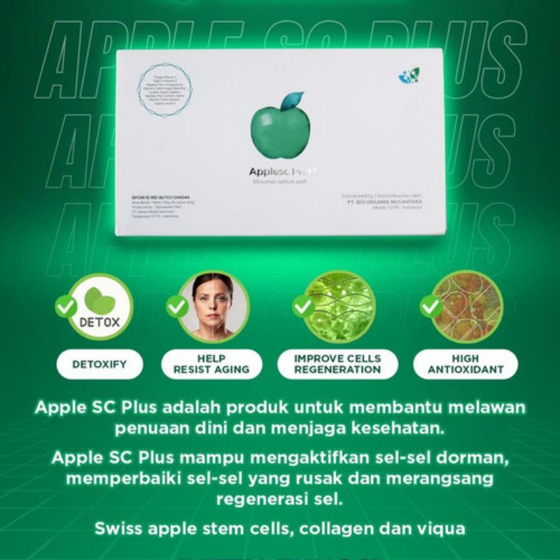 Jual Biogreen Science APPLESC PLUS With Snow Algae & Viqua Suplemen ...