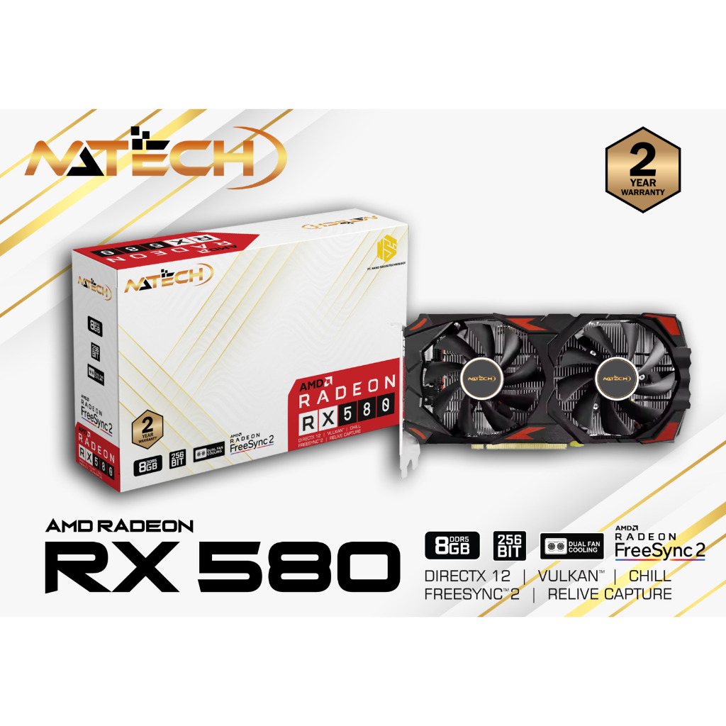 Jual VGA CARD / VGA NVIDIA RX580 / VGA RX580 / VGA NATECH RX580 8GB ...