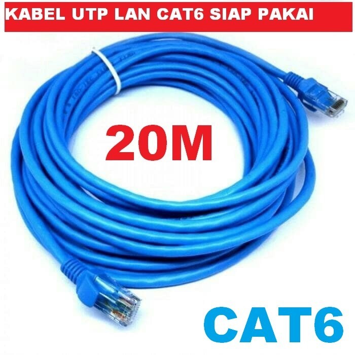Jual Kabel LAN 20 Meter Cat6 RJ45 UTP Gigabit Ethernet Cat 6 20m ...