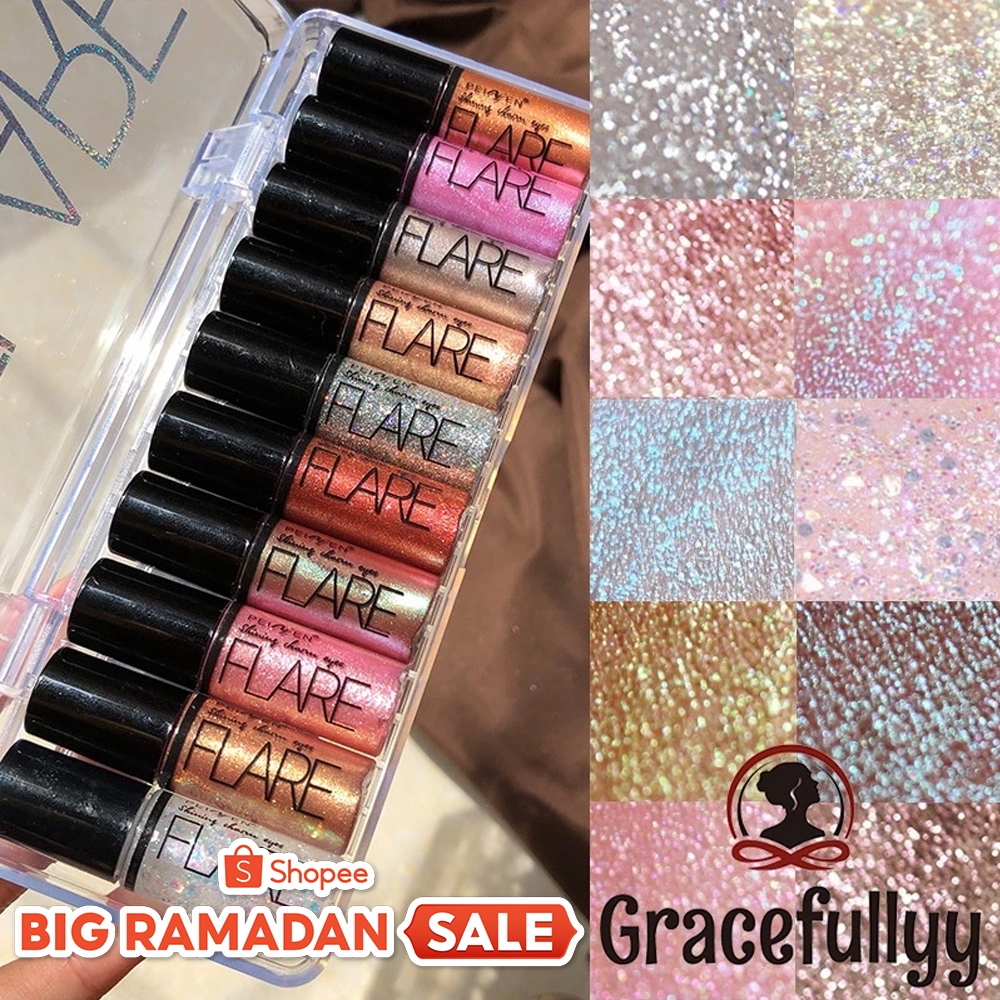 Jual [COD]FLARE Eyeshadow Gliter Waterproof Long Lasting Korea/ Liquid ...