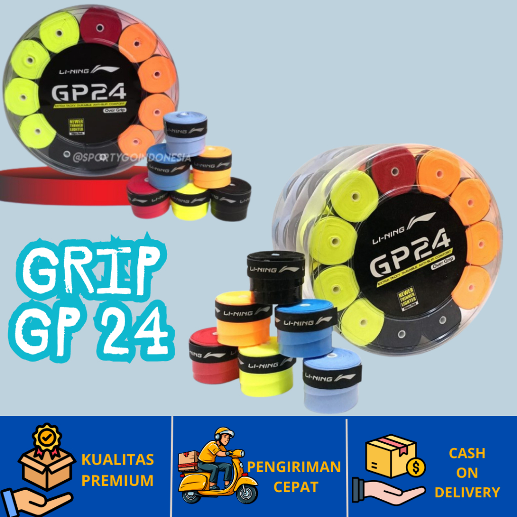 Jual GRIP LI NING RAKET BADMINTON LINING GP24 GP 24 NEW ANTI SLIP ...
