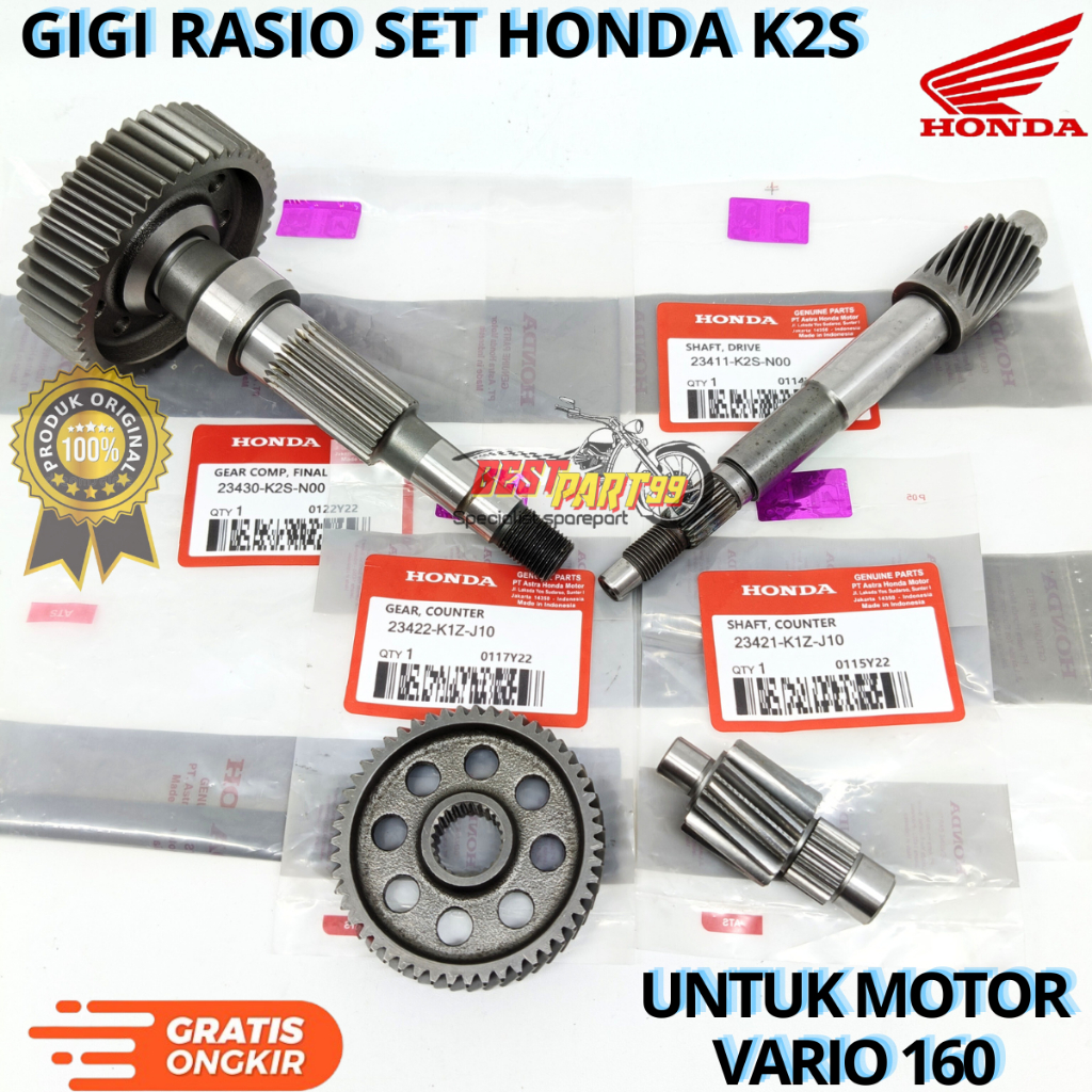 Jual Gigi rasio set plus bearing set honda K2S VARIO 160 . AHM ...