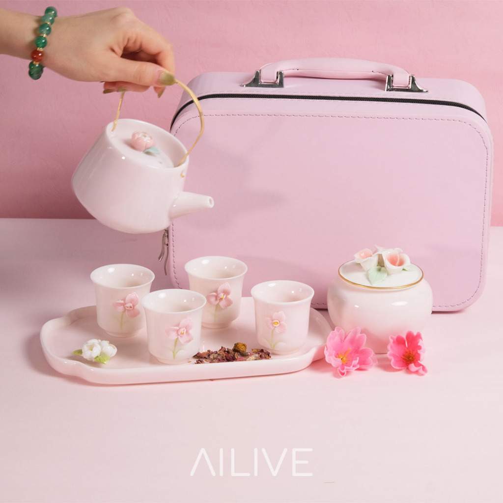 Jual [Ailive] Hampers PEONY Tea Set Kado Murah Keramik Box Kotak ...