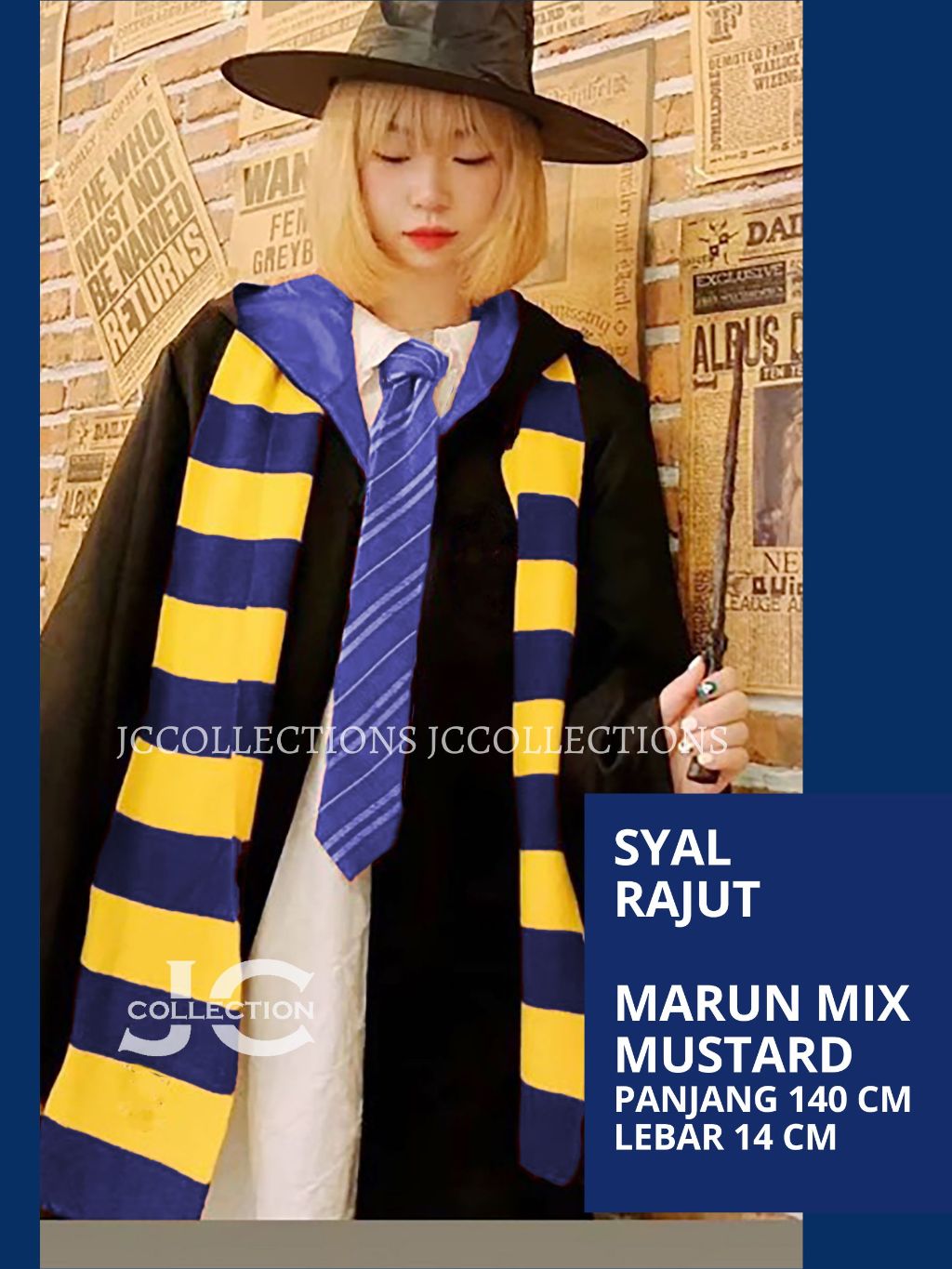 Jual Syal Rajut Harie P o t t 3 r s / Syal Hallowen Penyihir Gri fin ...