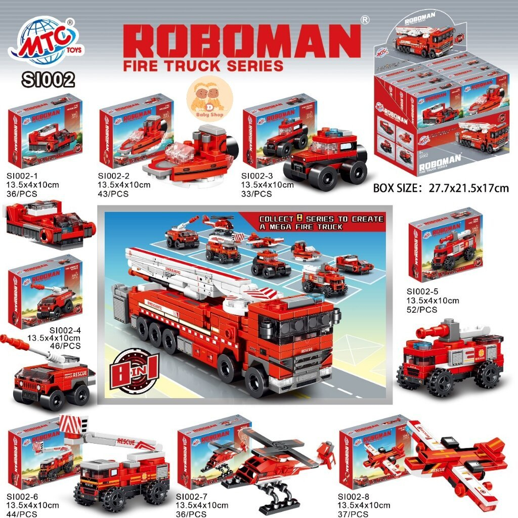 Jual ROBOMAN FIRE TRUCK SERIES 8 IN1 / MAINAN BONGKAR PASANG TRUCK FIRE ...