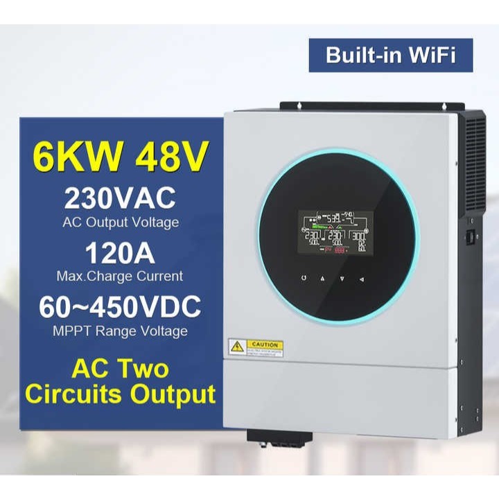 Jual SUNMART Hybrid Inverter 48v 6kw 6kva Built In Charger MPPT 120A ...