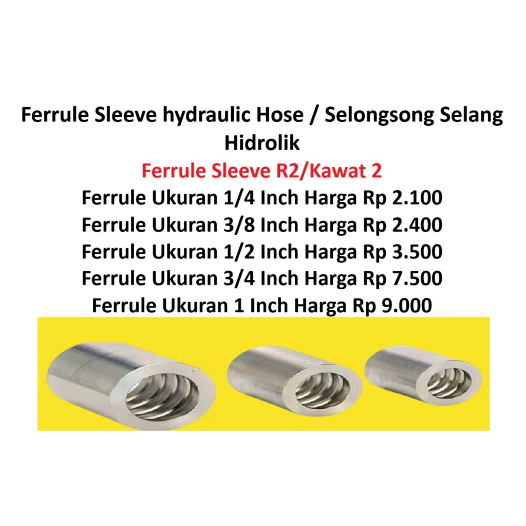 Jual Ferrule Sleeve Selang Hidrolik R2 Wire / Selongsong Hose hidrolik ...