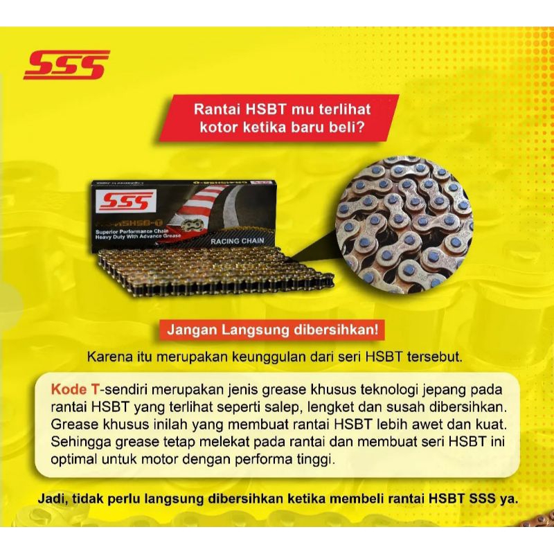 Jual SSS Rantai Gold HSBT 415 Tipis 110 120 130 Original SSS Racing ...