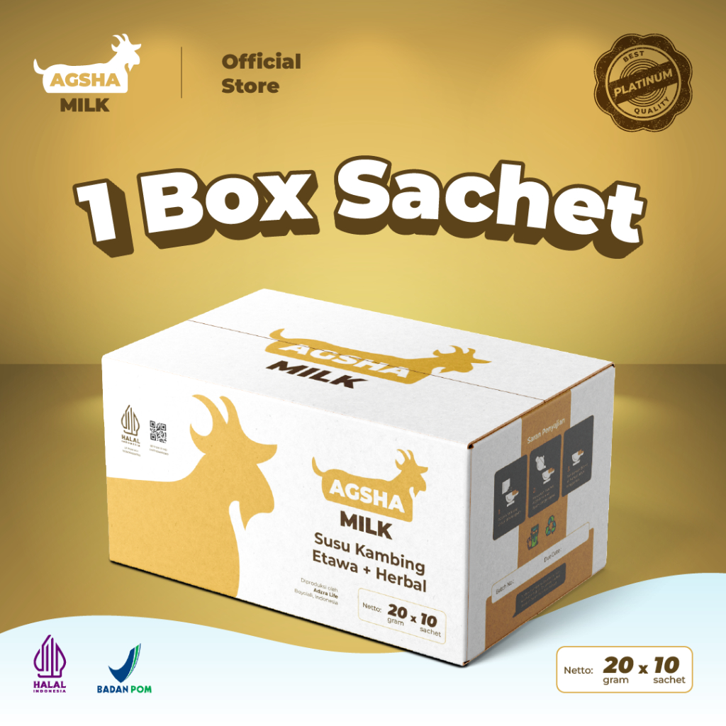Jual Agsha Milk Susu Kambing Etawa Full Cream Paket 1 Box (1 Box isi 10 ...