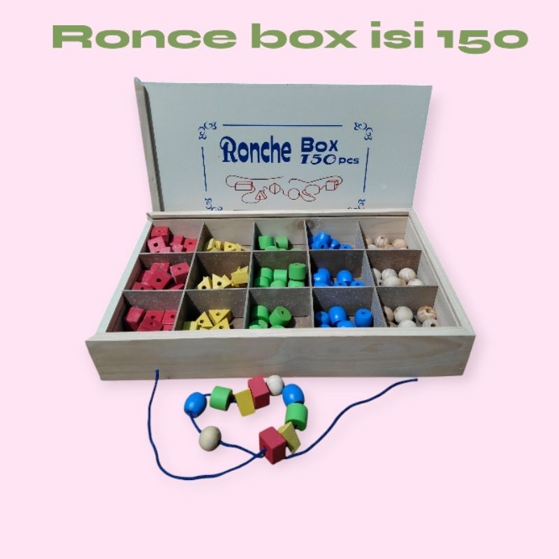 Jual Mainan Edukasi Balok Meronce Kayu Geometri Jumbo Isi 150pc/Ronce ...