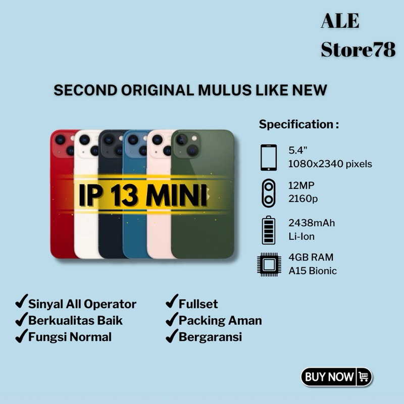 Jual IP 13Mini 128GB 256GB mulus Fullset | Shopee Indonesia
