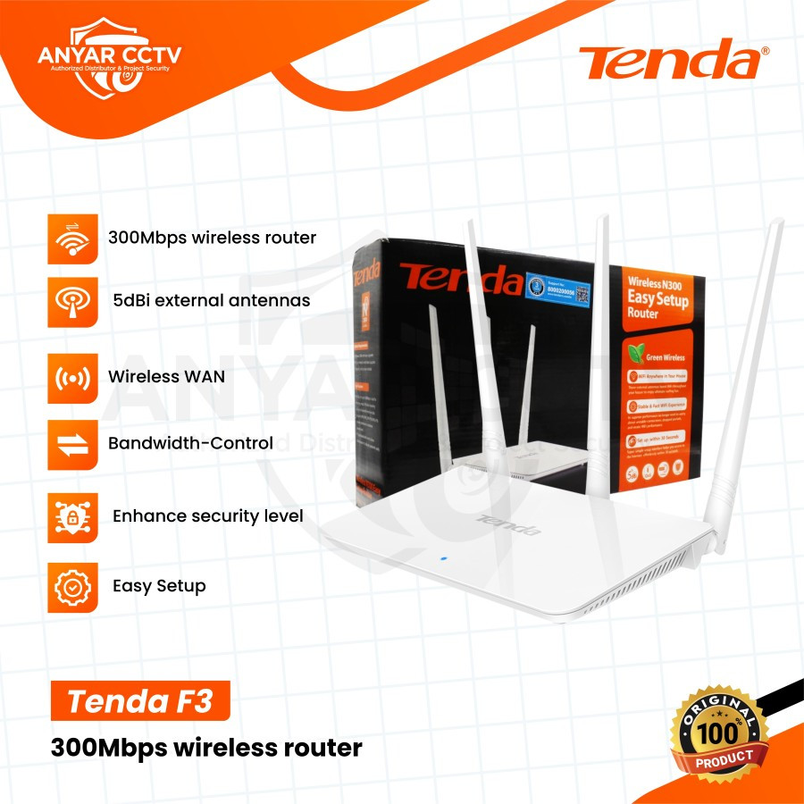 Jual TENDA F3 Wireless Router 300Mbps High Power Router | Shopee Indonesia