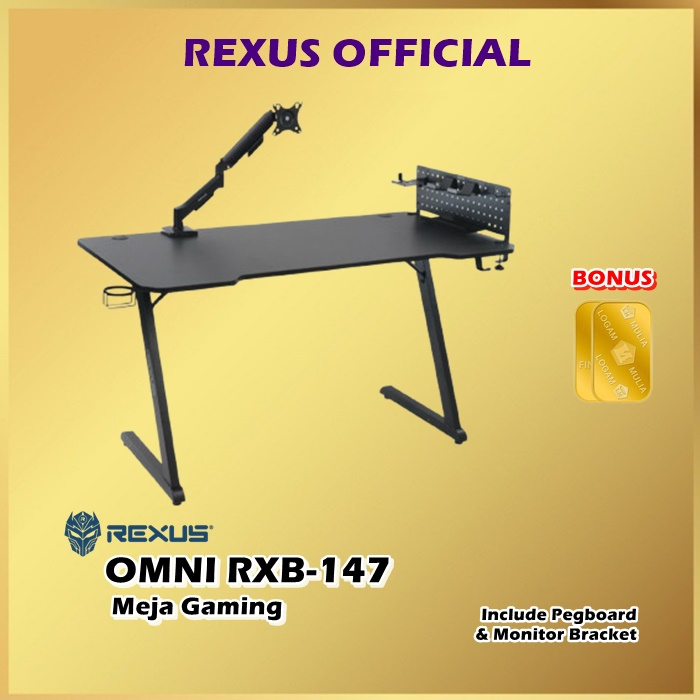 Jual Rexus Omni RXB-147 Bundle Meja Gaming RXB147 Include Pegboard ...