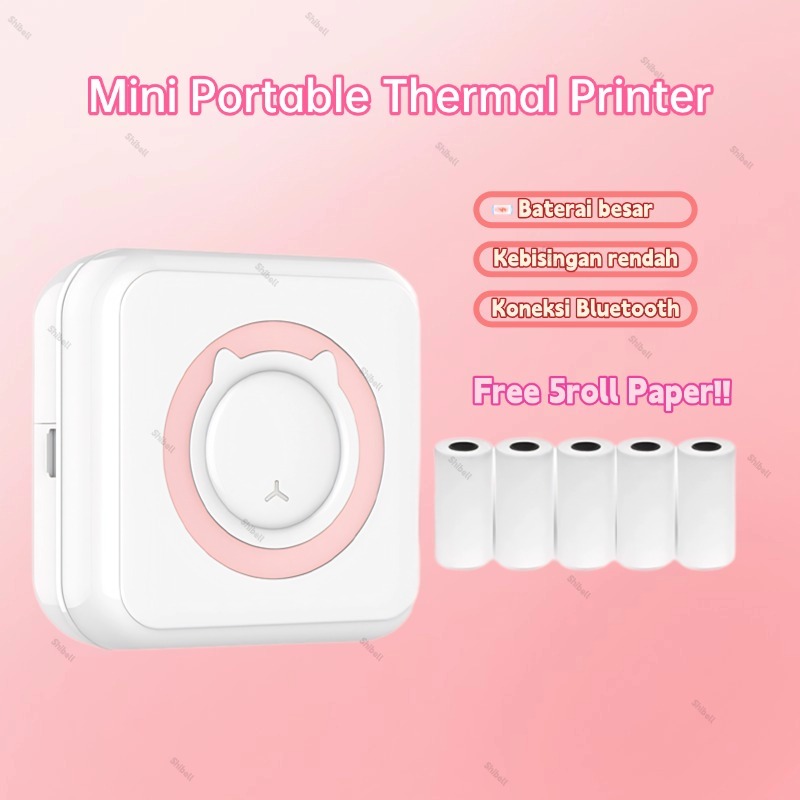Jual 【COD】Mini Printer Resi Thermal Bluetooth Portable Label Printer ...